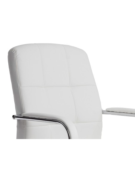 Silla q connect escritorio pia ve simil piel base metalica alt max 1050 anc 610 prof 680 color blanco Silla q connect escritorio pia ve simil piel base metalica alt max 1050 anc 610 prof 680 color blanco