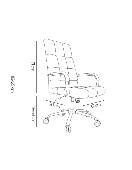 Silla q connect direccion piav e simil piel base metalica alt max 1250 anc 610 prof 700 mm ruedas premium color negro