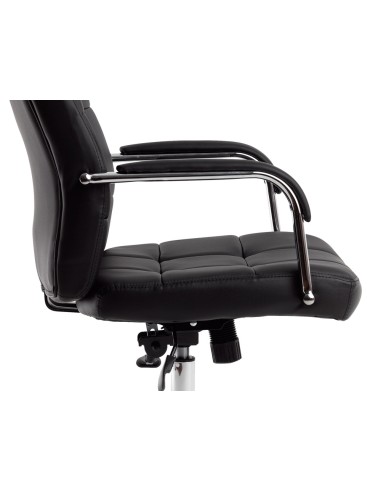 Silla q connect direccion piav e simil piel base metalica alt max 1250 anc 610 prof 700 mm ruedas premium color negro