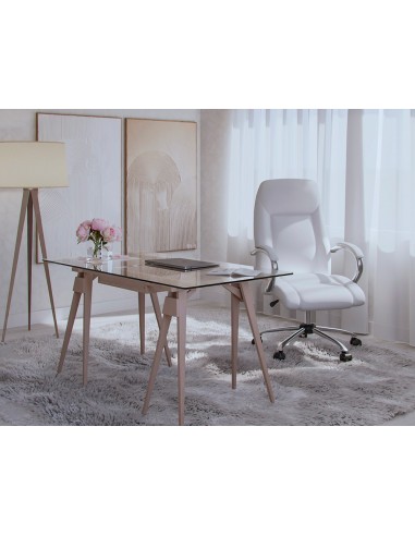 Silla q connect direccion vero na simil piel base metalica alt max 1210 anc 650 prof 730 mm ruedas premium color blanco