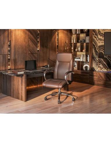 Silla q connect direccion vero na simil piel base metalica alt max 1210 anc 650 prof 730 mm ruedas premium color marron