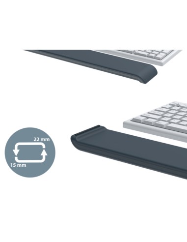Reposamunecas leitz ergo para teclado ajustable gris oscuro