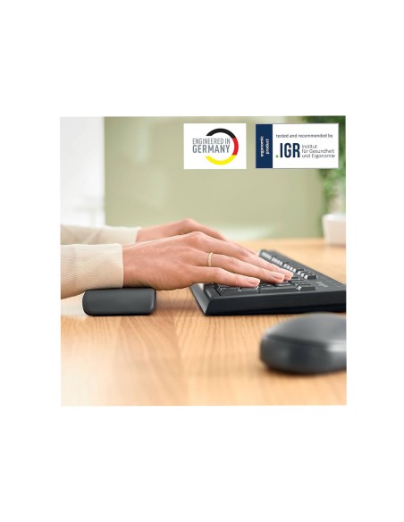 Reposamunecas leitz ergo para teclado ajustable gris oscuro