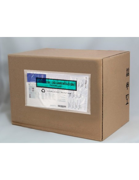Sobre autoadhesivo q connect portadocumentos multilingue 240x135 mm sin ventana 100 papel paquete de 100 unidades