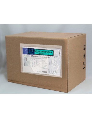 Sobre autoadhesivo q connect portadocumentos multilingue 240x180 mm sin ventana 100 papel paquete de 100 unidades