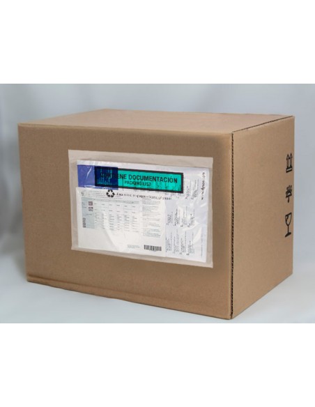 Sobre autoadhesivo q connect portadocumentos multilingue 240x180 mm sin ventana 100 papel paquete de 100 unidades