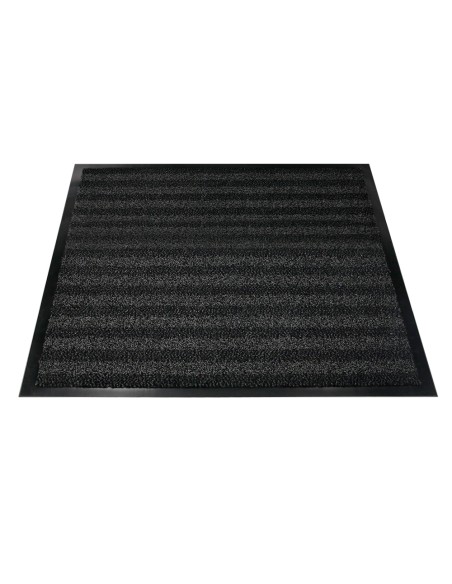 Alfombra para suelo q connect premium para interiores antideslizante fibra polipropileno y fieltro gris 90x150 cm