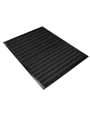 Alfombra para suelo q connect premium para interiores antideslizante fibra polipropileno y fieltro gris 90x150 cm