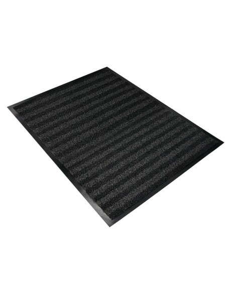 Alfombra para suelo q connect premium para interiores antideslizante fibra polipropileno y fieltro gris 90x150 cm