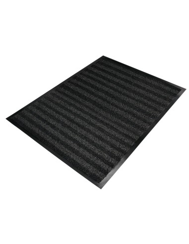 Alfombra para suelo q connect premium para interiores antideslizante fibra polipropileno y fieltro gris 90x150 cm