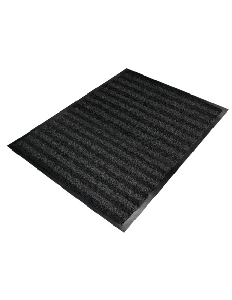 Alfombra para suelo q connect premium para interiores antideslizante fibra polipropileno y fieltro gris 90x150 cm