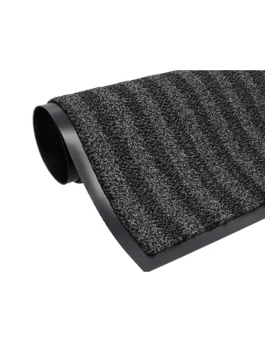 Alfombra para suelo q connect premium para interiores antideslizante fibra polipropileno y fieltro gris 90x150 cm