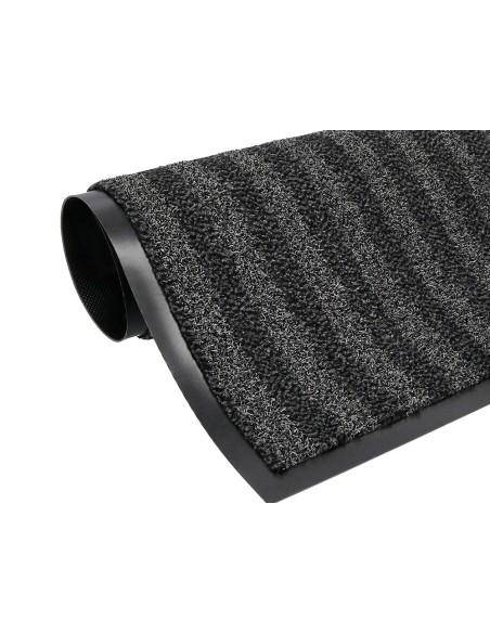 Alfombra para suelo q connect premium para interiores antideslizante fibra polipropileno y fieltro gris 90x150 cm