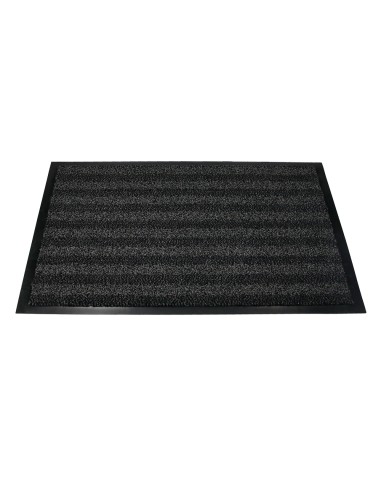 Alfombra para suelo q connect premium para interiores antideslizante fibra polipropileno y fieltro gris 90x60 cm