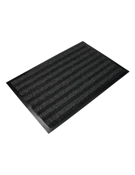 Alfombra para suelo q connect premium para interiores antideslizante fibra polipropileno y fieltro gris 90x60 cm
