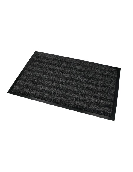 Alfombra para suelo q connect premium para interiores antideslizante fibra polipropileno y fieltro gris 90x60 cm