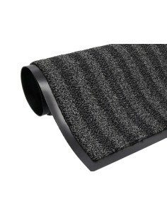 Alfombra para suelo q connect premium para interiores antideslizante fibra polipropileno y fieltro gris 90x60 cm