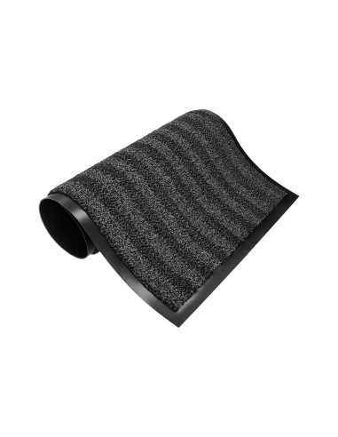 Alfombra para suelo q connect premium para interiores antideslizante fibra polipropileno y fieltro gris 60x40 cm