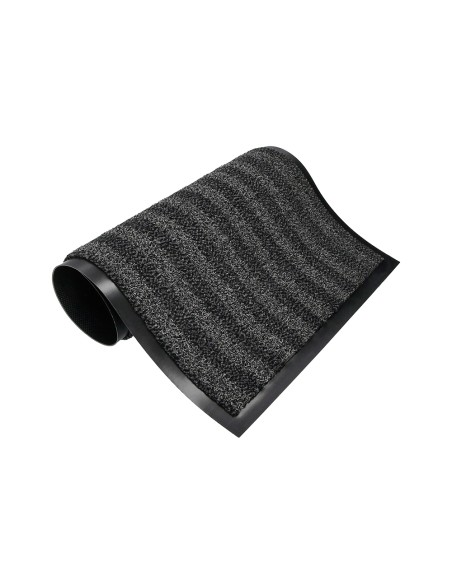 Alfombra para suelo q connect premium para interiores antideslizante fibra polipropileno y fieltro gris 60x40 cm