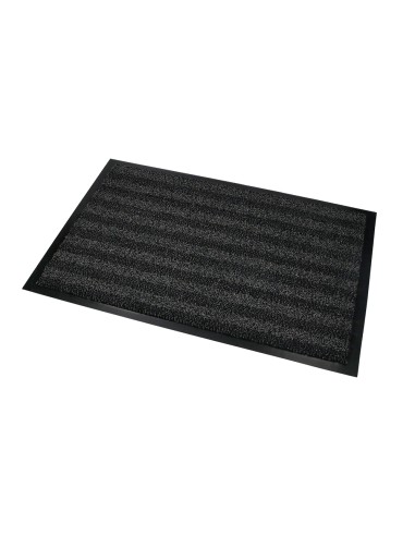 Alfombra para suelo q connect premium para interiores antideslizante fibra polipropileno y fieltro gris 60x40 cm