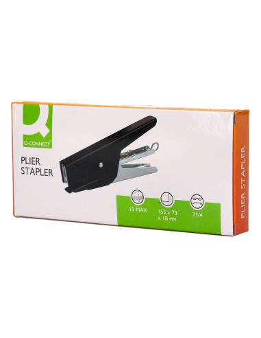 Grapadora q connect de tenaza capacidad 15 hojas usa grapas 21 4