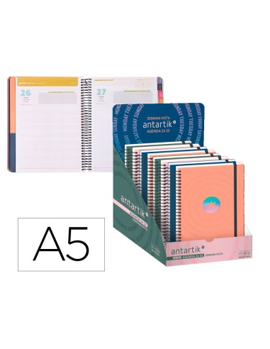 Agenda escolar antartik ano 24 25 curso coleccion minimal surtido dia pagina a5