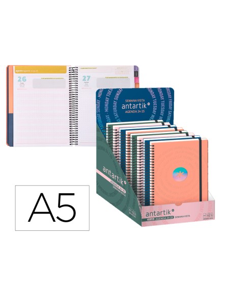 Agenda escolar antartik ano 24 25 curso coleccion minimal surtido dia pagina a5