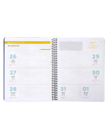 Agenda escolar antartik ano 24 25 curso coleccion minimal blue semana vista a5