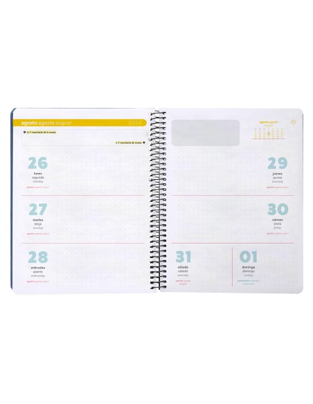 Agenda escolar antartik ano 24 25 curso coleccion minimal blue semana vista a5