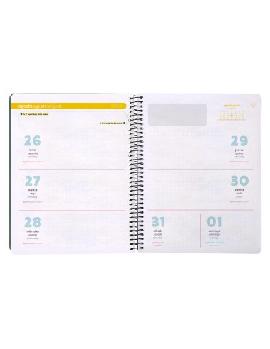 Agenda escolar antartik ano 24 25 curso coleccion minimal green semana vista a5