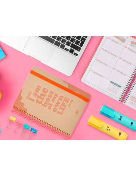 Agenda escolar liderpapel ano 24 25 curso fantasia kraft box dia pagina a5