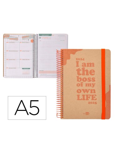 Agenda escolar liderpapel ano 24 25 curso fantasia kraft box dia pagina a5