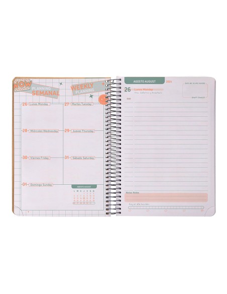 Agenda escolar liderpapel ano 24 25 curso fantasia kraft maxi dia pagina a5