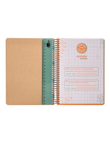 Agenda escolar liderpapel ano 24 25 curso fantasia kraft maxi dia pagina a5