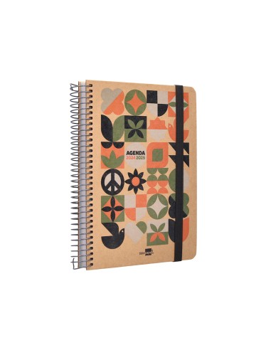 Agenda escolar liderpapel ano 24 25 curso fantasia kraft maxi dia pagina a5