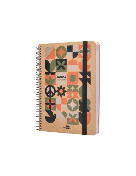 Agenda escolar liderpapel ano 24 25 curso fantasia kraft maxi dia pagina a5