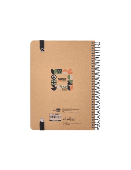 Agenda escolar liderpapel ano 24 25 curso fantasia kraft maxi dia pagina a5