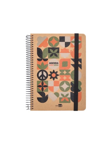 Agenda escolar liderpapel ano 24 25 curso fantasia kraft maxi dia pagina a5