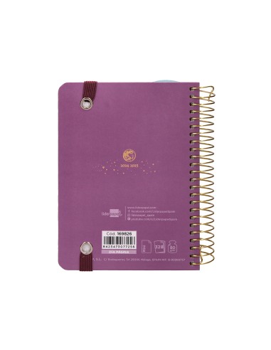 Agenda escolar liderpapel ano 24 25 curso classic lines morado dia pagina a6
