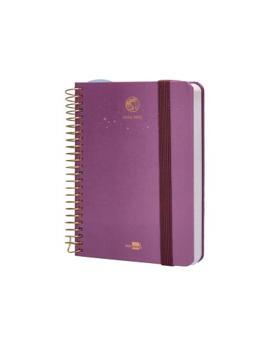 Agenda escolar liderpapel ano 24 25 curso classic lines morado dia pagina a6