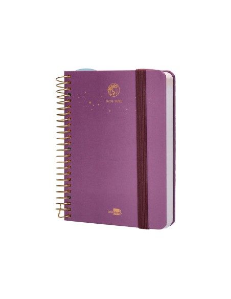 Agenda escolar liderpapel ano 24 25 curso classic lines morado dia pagina a6