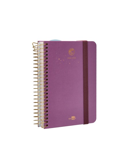 Agenda escolar liderpapel ano 24 25 curso classic lines morado dia pagina a6