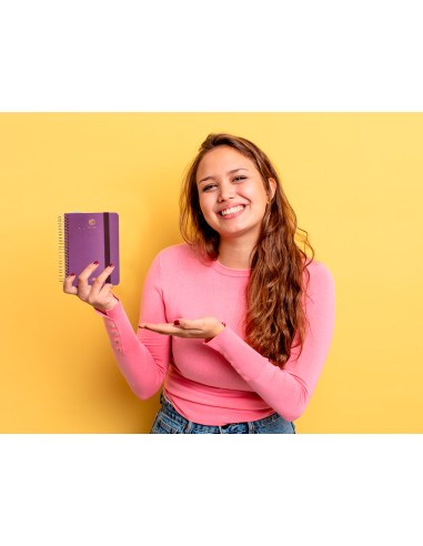 Agenda escolar liderpapel ano 24 25 curso classic lines morado dia pagina a6