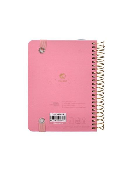 Agenda escolar liderpapel ano 24 25 curso classic lines rosa dia pagina a6