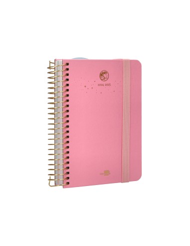 Agenda escolar liderpapel ano 24 25 curso classic lines rosa dia pagina a6