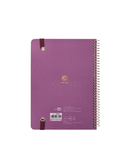 Agenda escolar liderpapel ano 24 25 curso classic lines morado semana vista a5