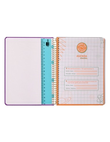 Agenda escolar liderpapel ano 24 25 curso classic lines morado semana vista a5