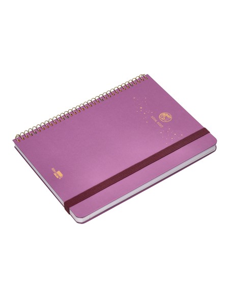 Agenda escolar liderpapel ano 24 25 curso classic lines morado 2 dias pagina a5