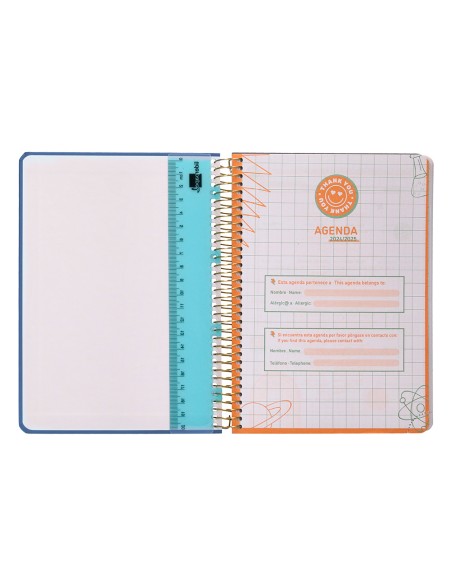 Agenda escolar liderpapel ano 24 25 curso classic lines azul 2 dias pagina a5