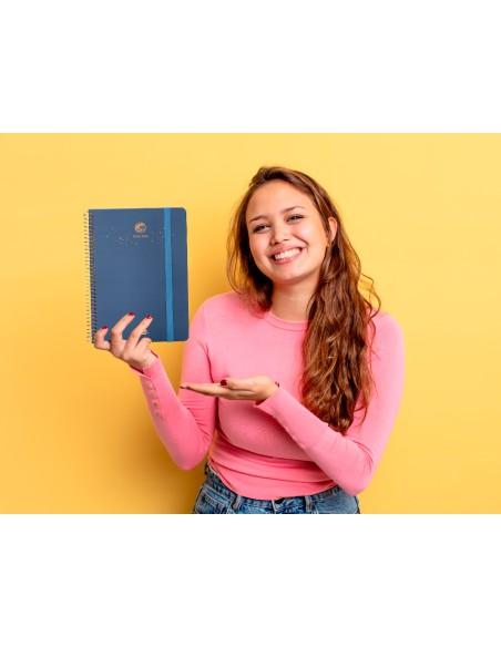 Agenda escolar liderpapel ano 24 25 curso classic lines azul 2 dias pagina a5